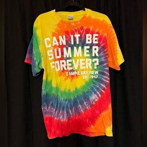 Graphic Tye-Dye “Can It Be Summer Forever?” Camp T-Shirt